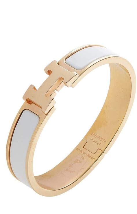 hermes gold white bracelet|authentic hermes bracelet.